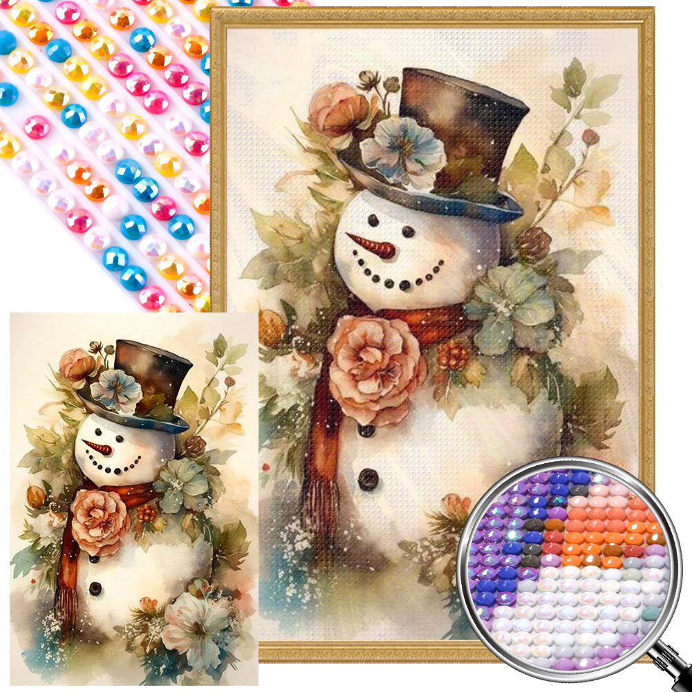 AB Diamond Painting - Full Square - Dressed up snowman (40*60CM)