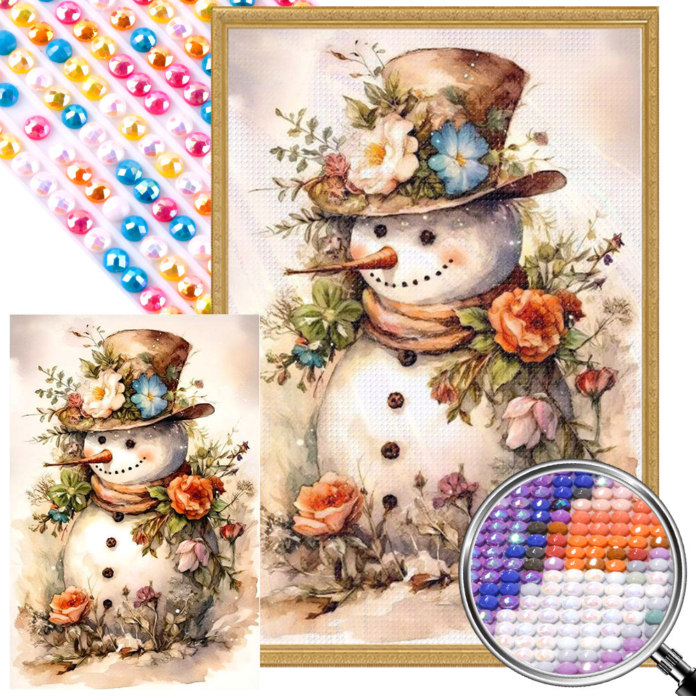 AB Diamond Painting - Full Square - Happy snowman (40*60CM)