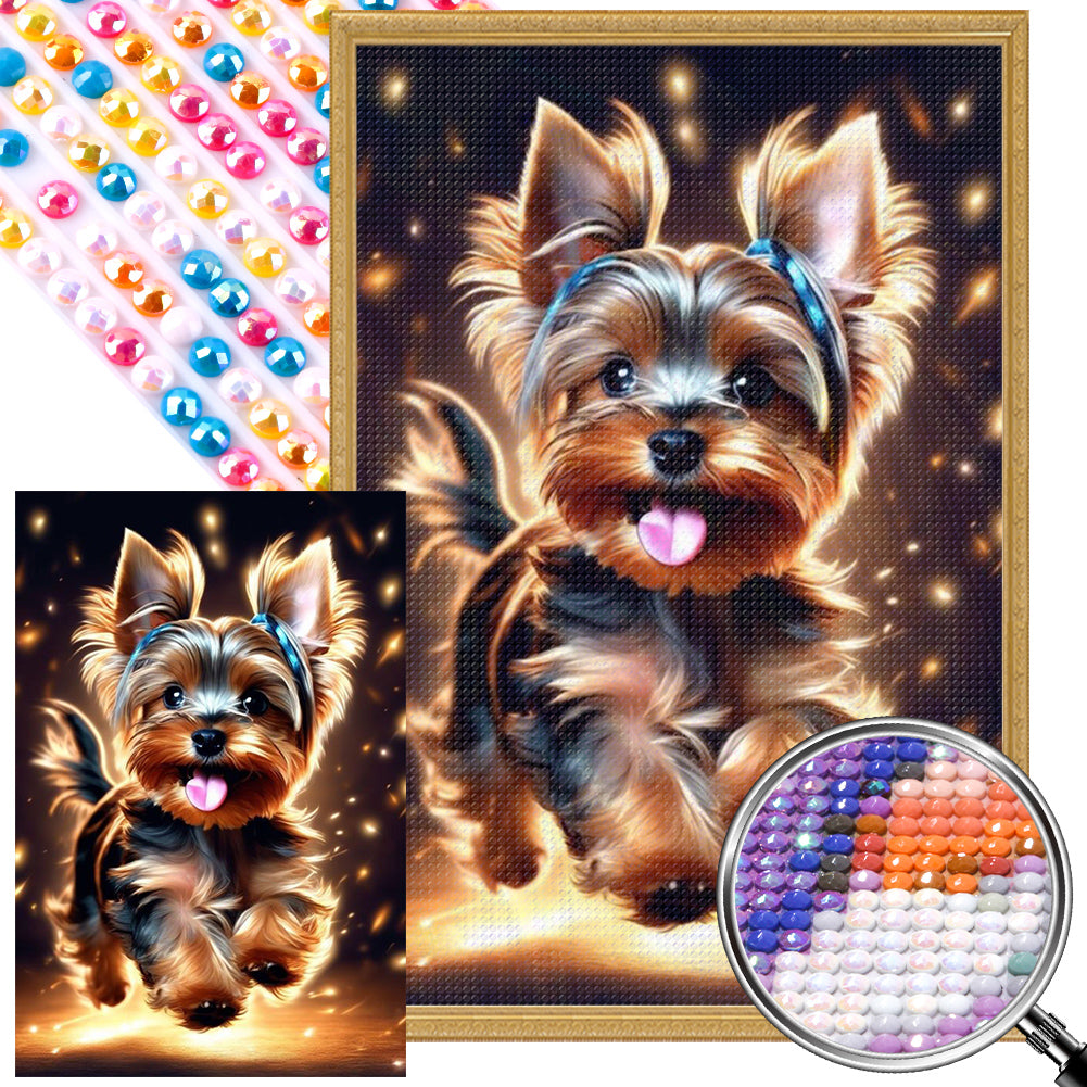 AB Diamond Painting - Full Square - Happy running dog (40*60CM)