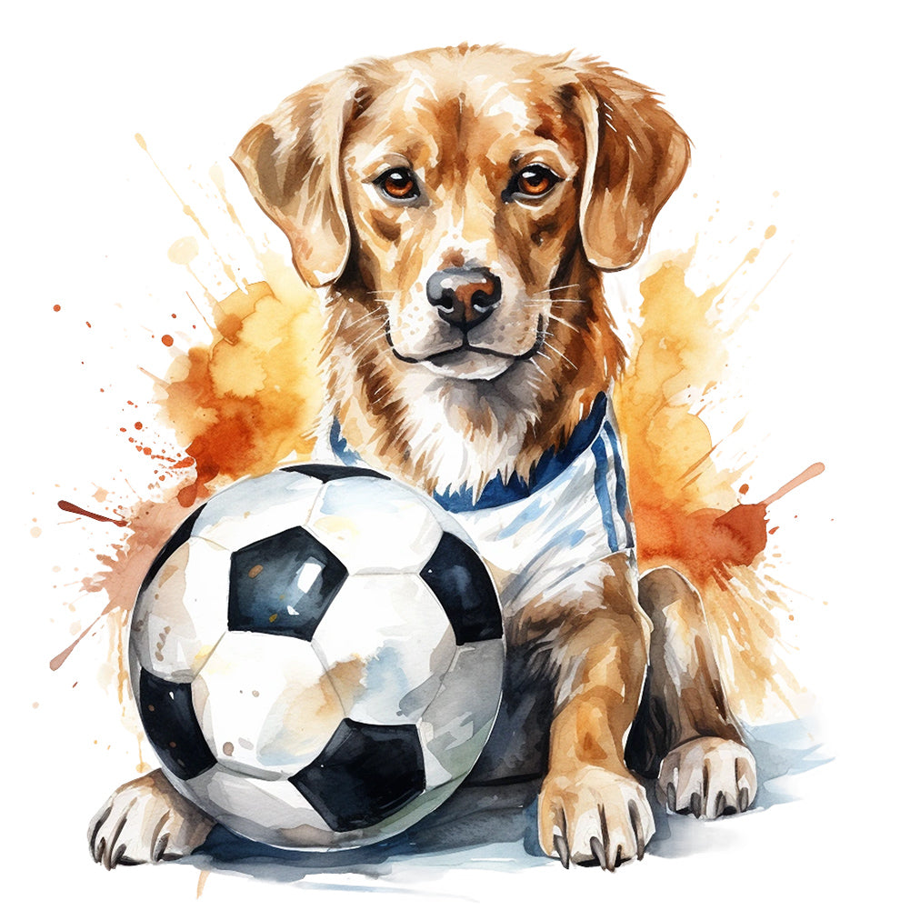 Diamond Painting - Full Round - puppy playing ball (30*30CM)