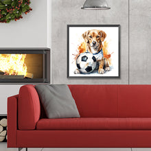 Load image into Gallery viewer, Diamond Painting - Full Round - puppy playing ball (30*30CM)
