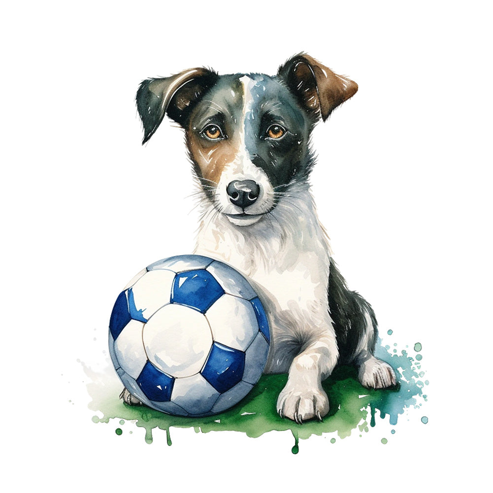 Diamond Painting - Full Round - puppy playing ball (30*30CM)