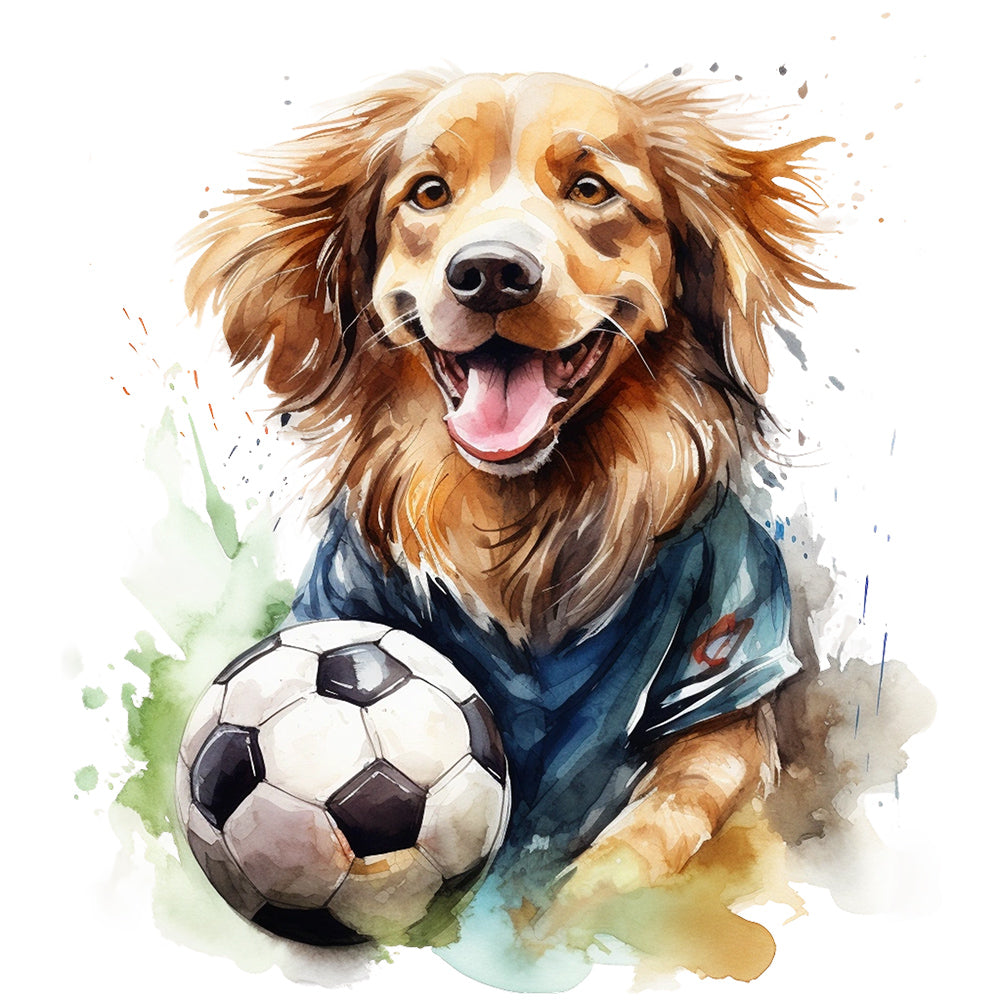 Diamond Painting - Full Round - puppy playing ball (30*30CM)