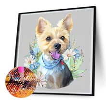 Load image into Gallery viewer, Diamond Painting - Full Round - flower dog (30*30CM)
