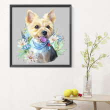 Load image into Gallery viewer, Diamond Painting - Full Round - flower dog (30*30CM)

