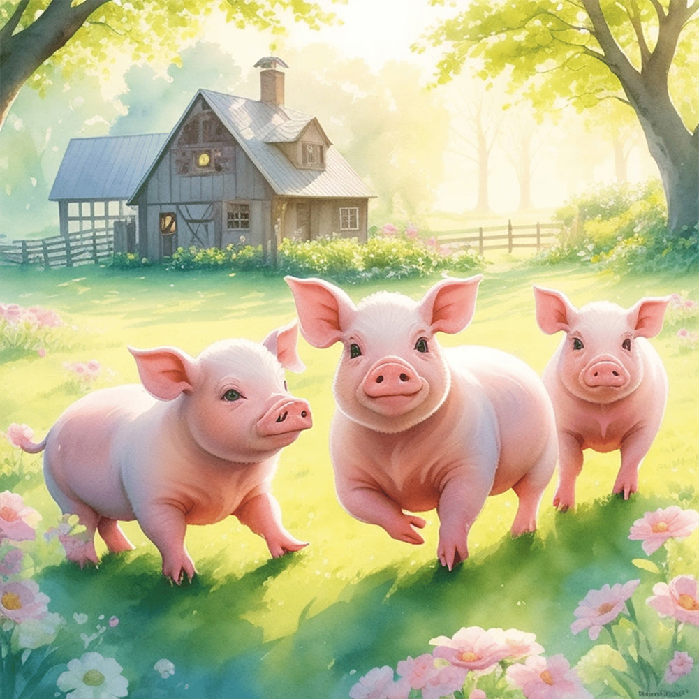 Diamond Painting - Full Round - farm animals (30*30CM)