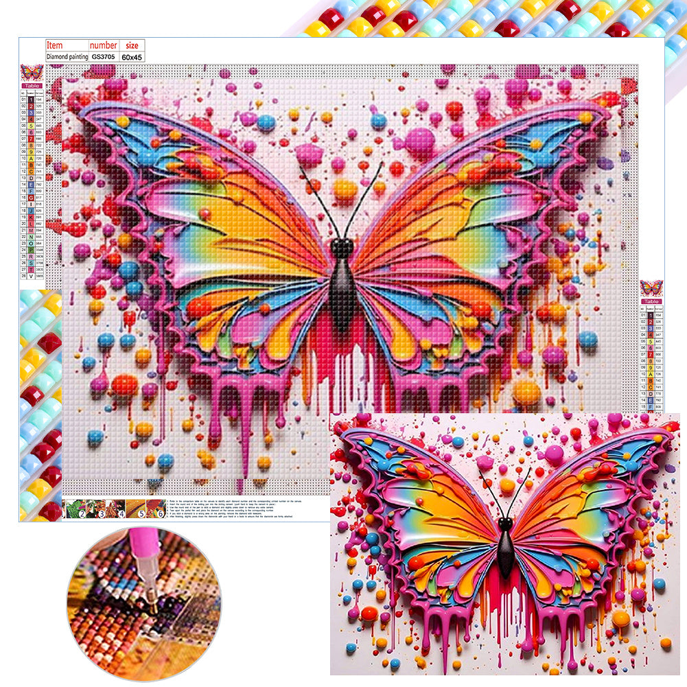 Diamond Painting - Full Square - Colorful butterflies (45*60CM)
