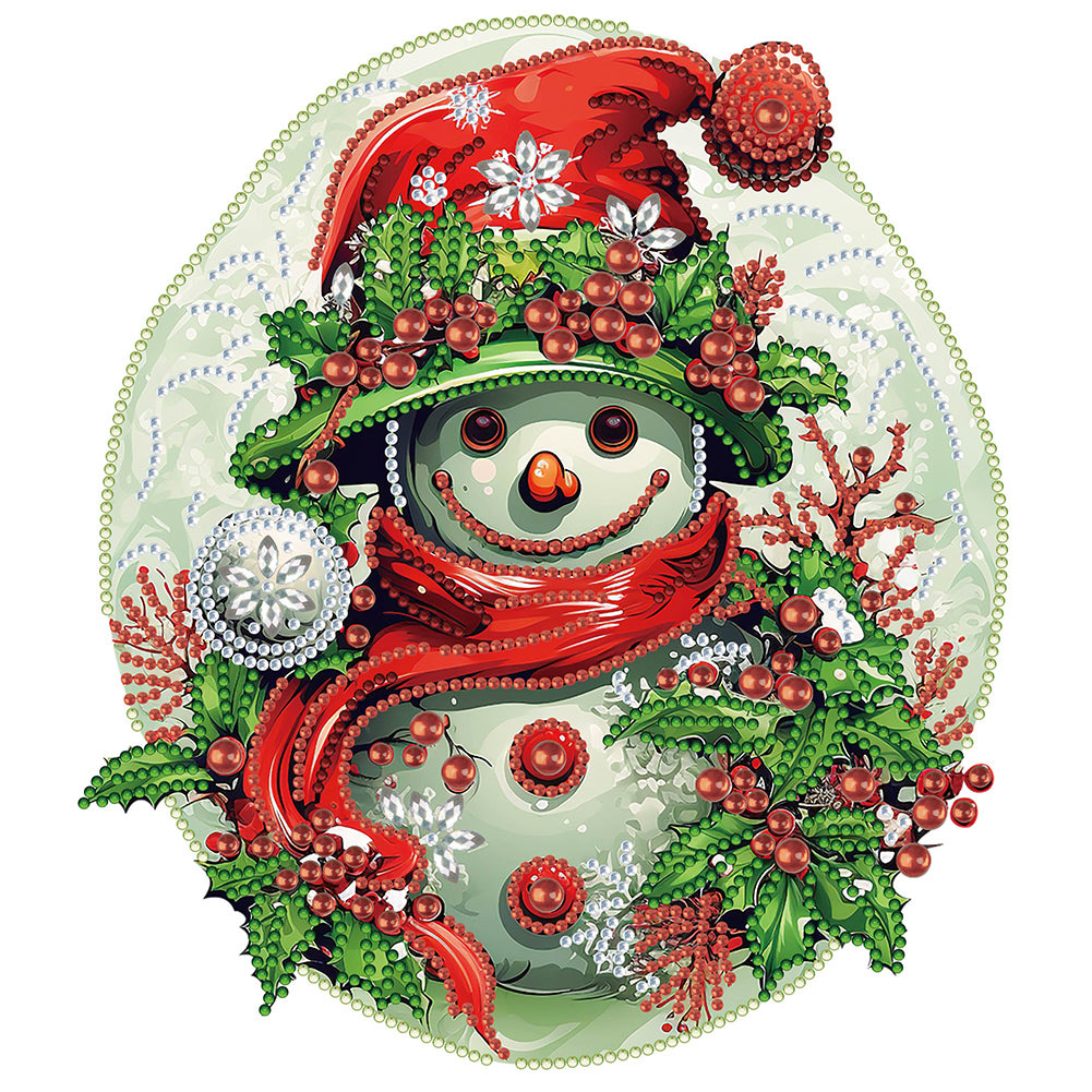 Diamond Painting - Partial Special Shaped - Christmas snowman (30*30CM)