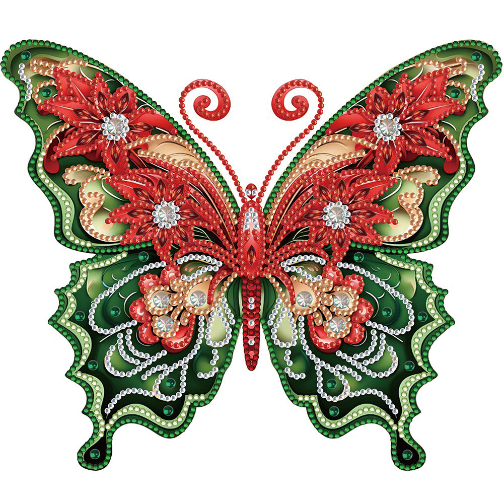 Diamond Painting - Partial Special Shaped - Christmas butterfly (30*30CM)