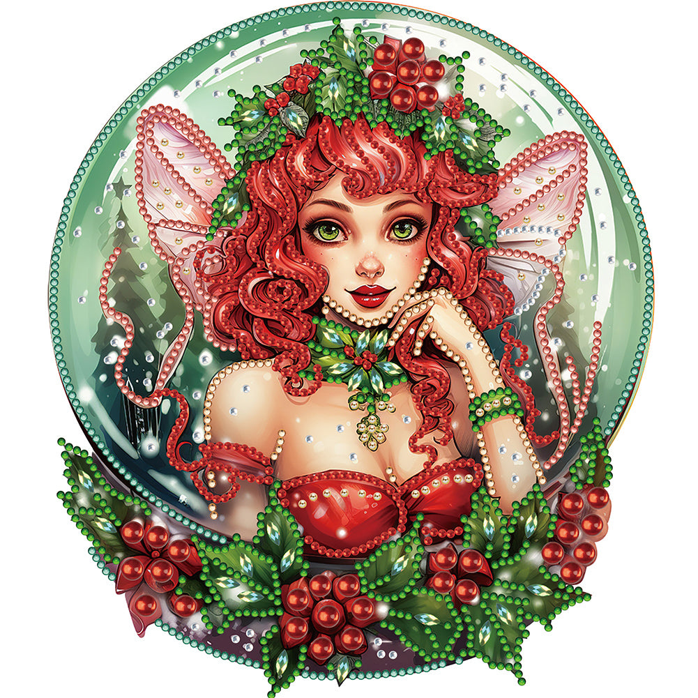 Diamond Painting - Partial Special Shaped - christmas fairy (30*30CM)
