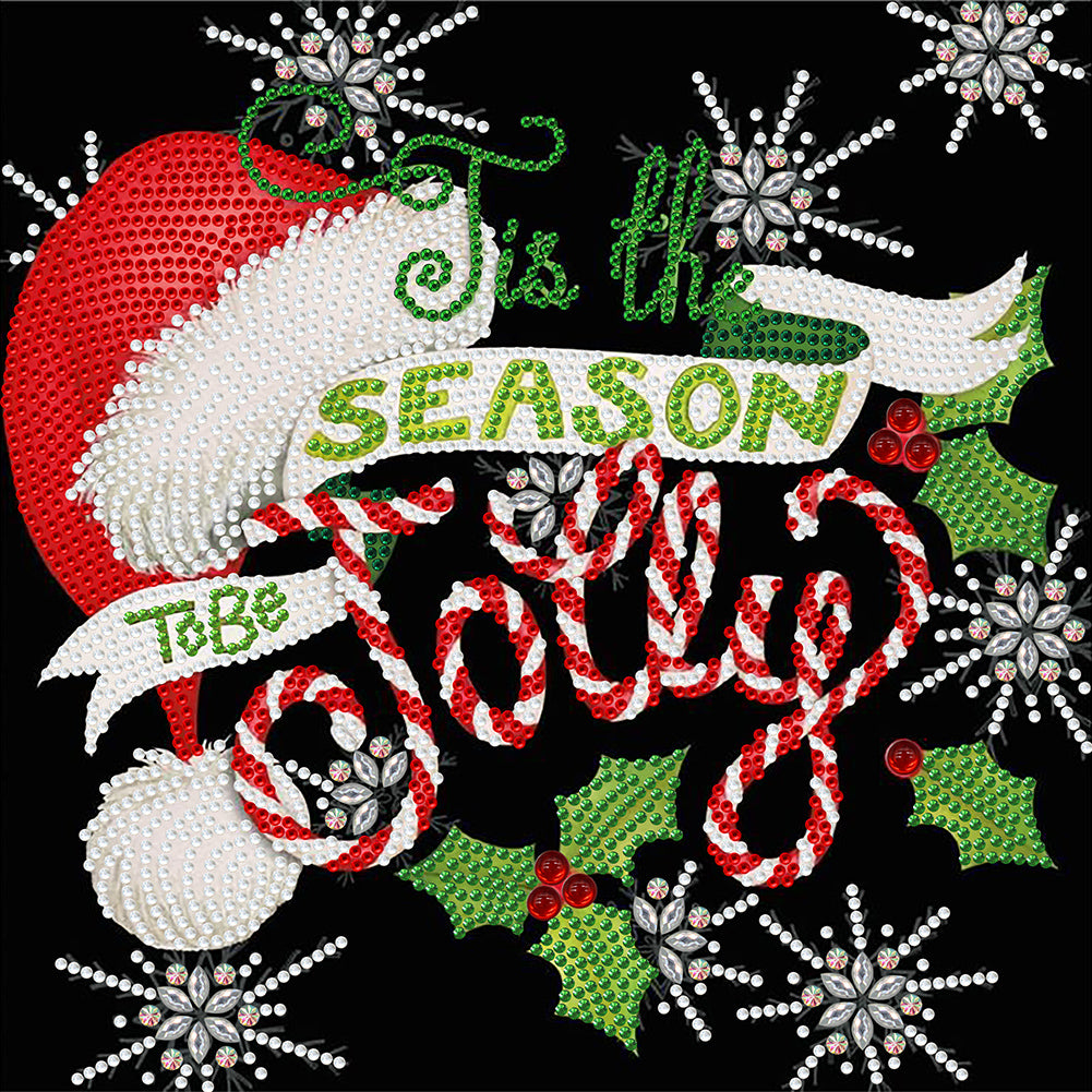 Diamond Painting - Partial Special Shaped - Christmas hats and stockings (30*30CM)