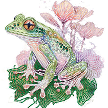 Load image into Gallery viewer, Diamond Painting - Partial Special Shaped - flower and frog (30*30CM)
