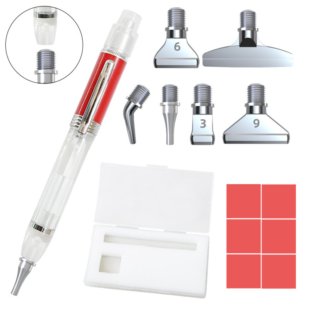 Diamond Painting Drill Pens 6PCS Glue Clay for Kids DIY Handicraft (Red)