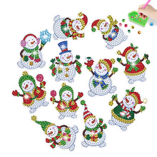 Load image into Gallery viewer, 2PCS Christmas Gem Art DIY Craft Kit Diamond Painting Sticker (Xmas Snowman)
