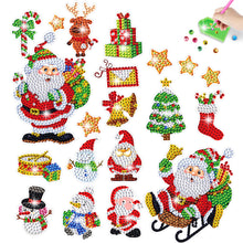 Load image into Gallery viewer, 2PCS Christmas Gem Art DIY Craft Kit Diamond Painting Sticker (Santa)
