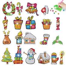 Load image into Gallery viewer, 2PCS Christmas Gem Art DIY Craft Kit Diamond Painting Sticker (Xmas Element)
