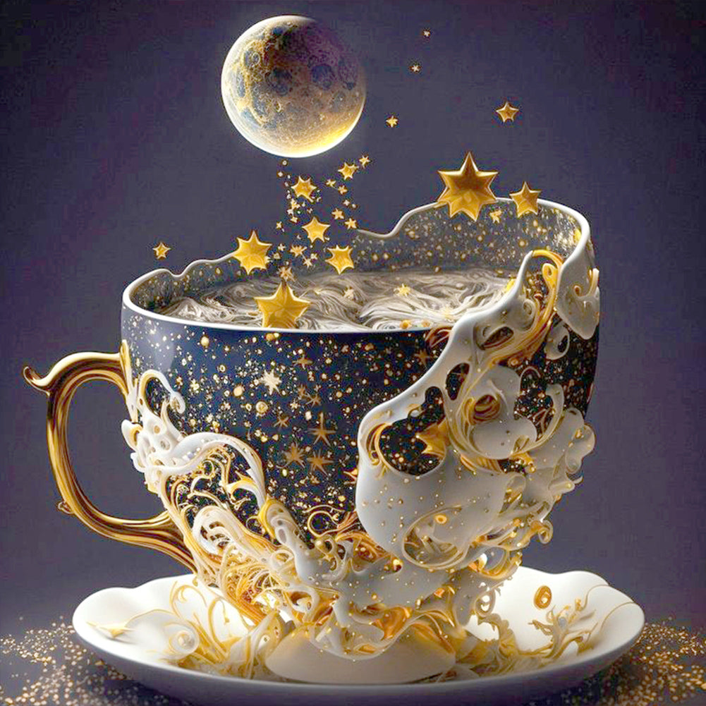 Diamond Painting - Full Round - starry sky tea cup (30*30CM)