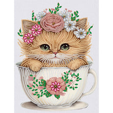 Load image into Gallery viewer, Diamond Painting - Partial Special Shaped - teacup kitten (30*40CM)

