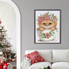Load image into Gallery viewer, Diamond Painting - Partial Special Shaped - teacup kitten (30*40CM)
