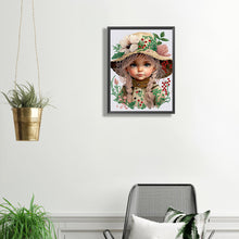 Load image into Gallery viewer, Diamond Painting - Partial Special Shaped - flower hat girl (30*40CM)
