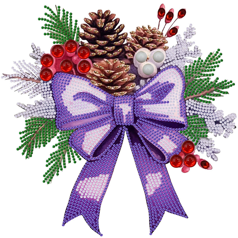 Diamond Painting - Partial Special Shaped - Christmas bow (30*30CM)
