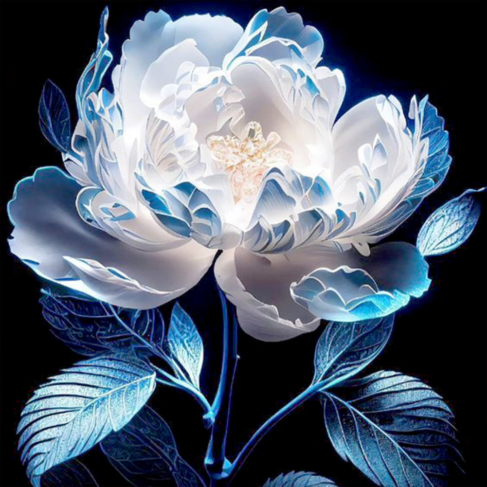 Diamond Painting - Full Round - Snow-colored peony (30*30CM)