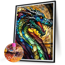 Load image into Gallery viewer, Diamond Painting - Full Round - Stained glass art dragon (30*40CM)

