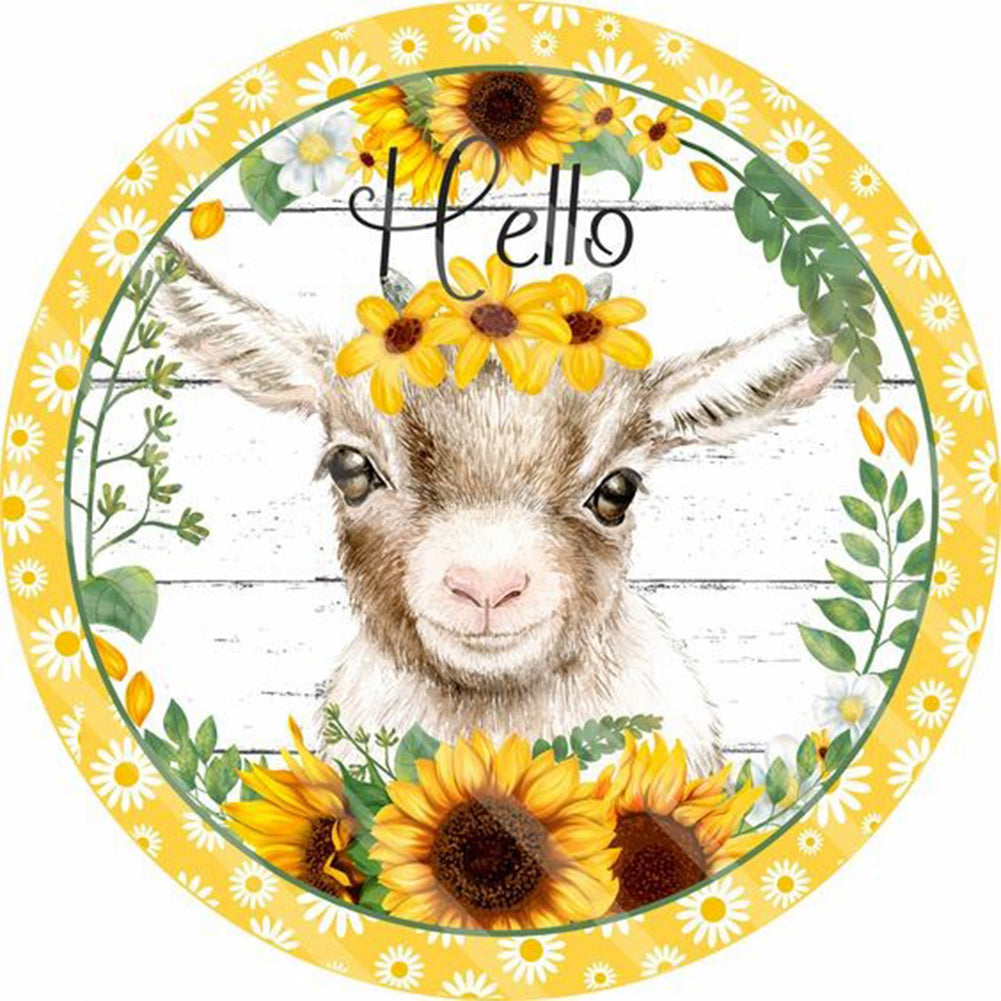 Diamond Painting - Full Round - Sunflower Lamb (30*30CM)