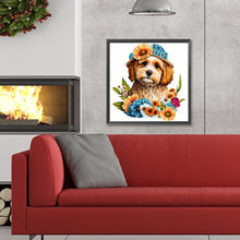 Load image into Gallery viewer, Diamond Painting - Full Round - flower cluster puppy (30*30CM)

