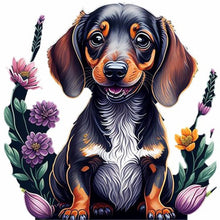 Load image into Gallery viewer, Diamond Painting - Full Round - flower cluster puppy (30*30CM)
