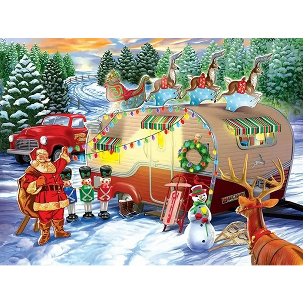 Diamond Painting - Full Round - Christmas campervan (40*30CM)