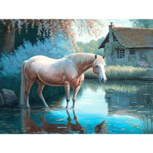Load image into Gallery viewer, Diamond Painting - Full Round - white horse (40*30CM)
