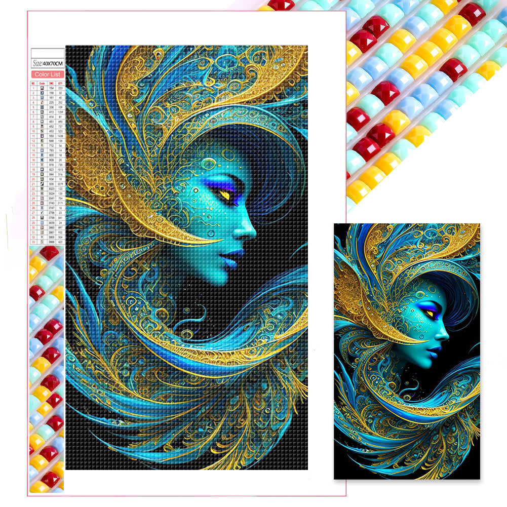 Diamond Painting - Full Square - mask blue beauty (40*70CM)