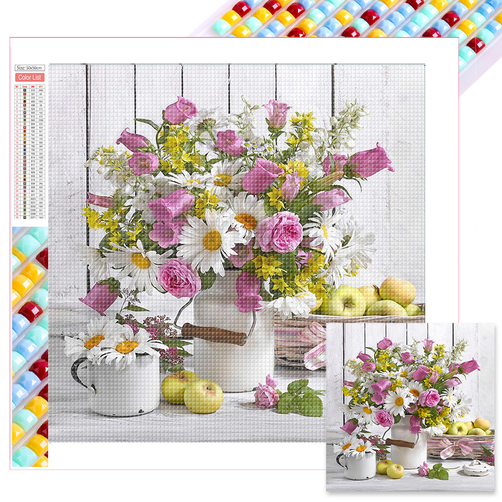 Diamond Painting - Full Square - vase on the dining table (50*50CM)
