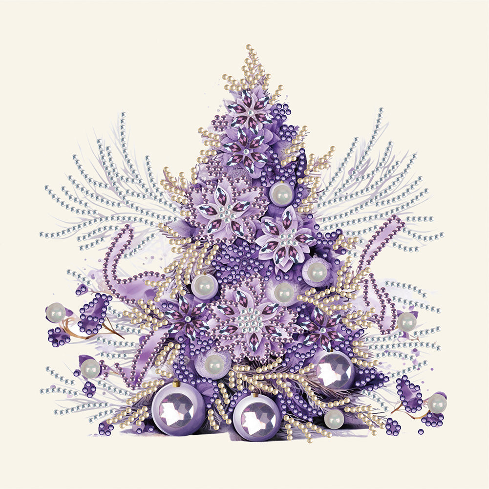 Diamond Painting - Partial Special Shaped - Purple Christmas tree (30*30CM)