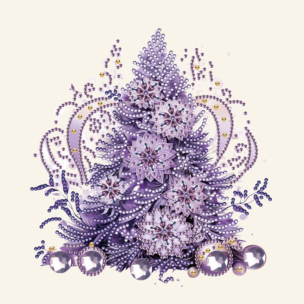 Diamond Painting - Partial Special Shaped - Purple Christmas tree (30*30CM)
