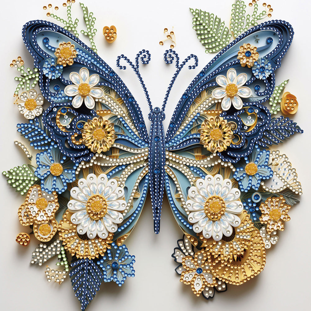 Diamond Painting - Partial Special Shaped - butterfly paper painting (30*30CM)