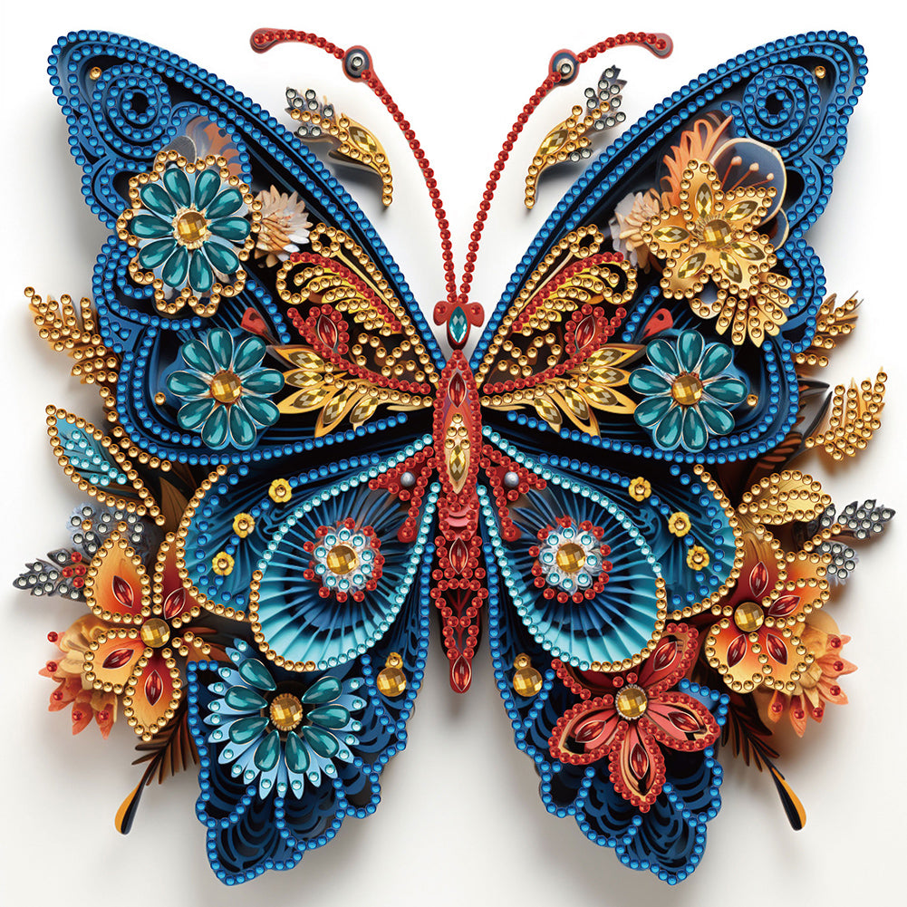 Diamond Painting - Partial Special Shaped - butterfly paper painting (30*30CM)