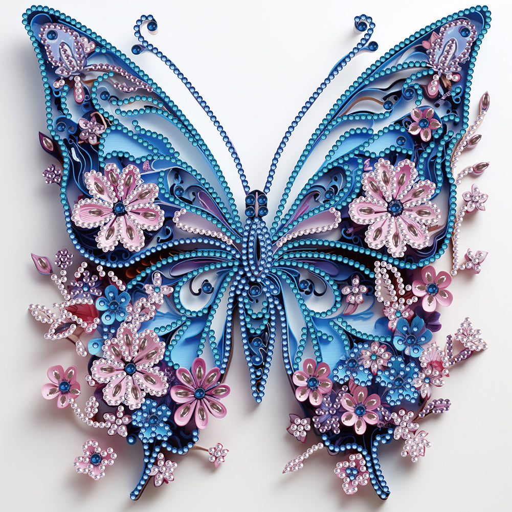 Diamond Painting - Partial Special Shaped - butterfly paper painting (30*30CM)