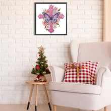 Load image into Gallery viewer, Diamond Painting - Partial Special Shaped - butterfly cross (30*30CM)
