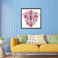 Load image into Gallery viewer, Diamond Painting - Partial Special Shaped - butterfly cross (30*30CM)
