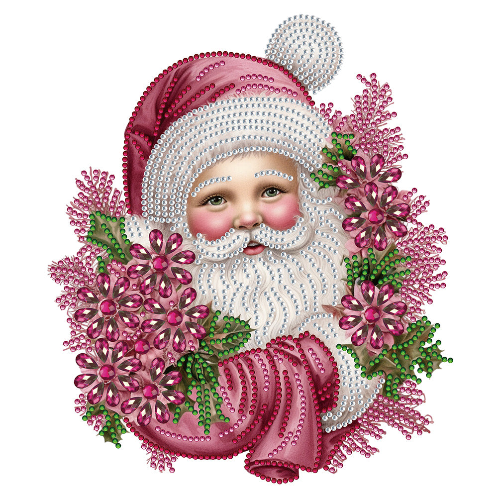 Diamond Painting - Partial Special Shaped - Pink Santa Claus (30*30CM)