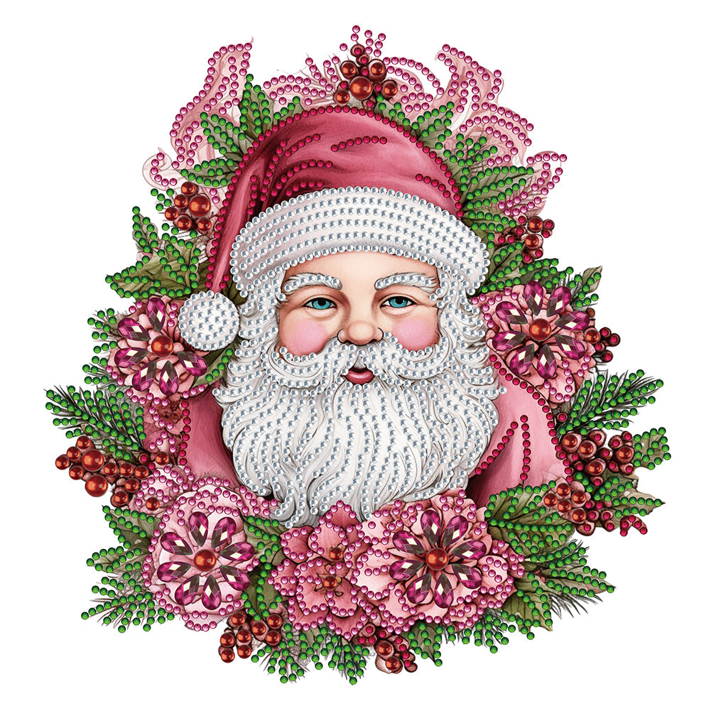 Diamond Painting - Partial Special Shaped - Pink Santa Claus (30*30CM)