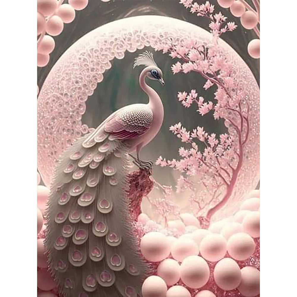 Diamond Painting - Full Round - Sakura tree peacock (30*40CM)