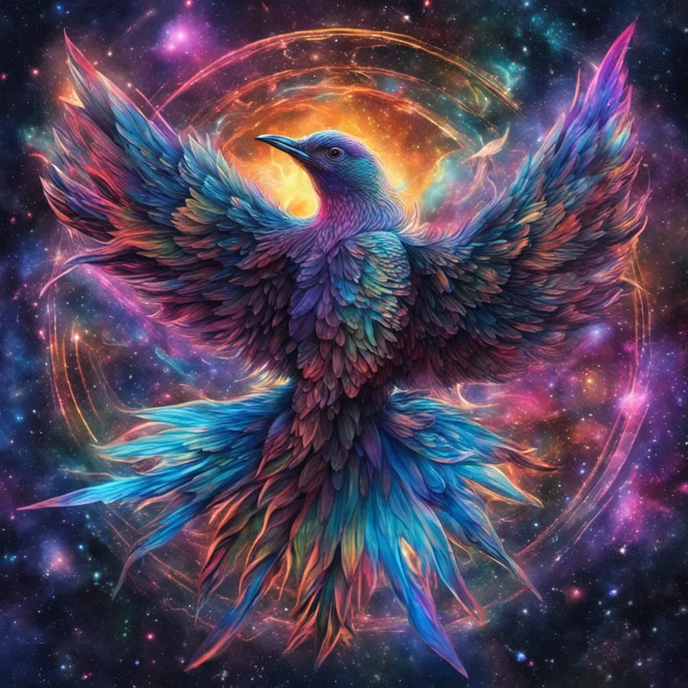 Diamond Painting - Full Round - cosmic starry sky birds (30*30CM)