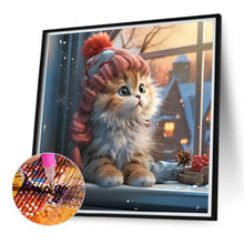 Load image into Gallery viewer, Diamond Painting - Full Round - winter night kitten (40*40CM)
