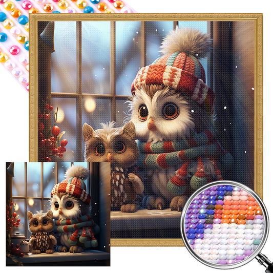 AB Diamond Painting - Full Round - winter night animals (40*40CM)