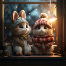Load image into Gallery viewer, AB Diamond Painting - Full Round - winter night animals (40*40CM)
