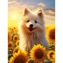 Load image into Gallery viewer, Diamond Painting - Full Round - sunflower dog (30*40CM)

