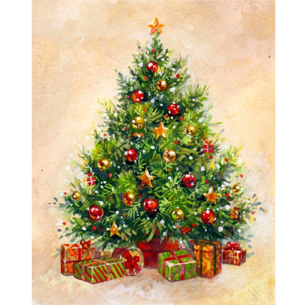 Diamond Painting - Full Round - Christmas tree and gifts (40*50CM)